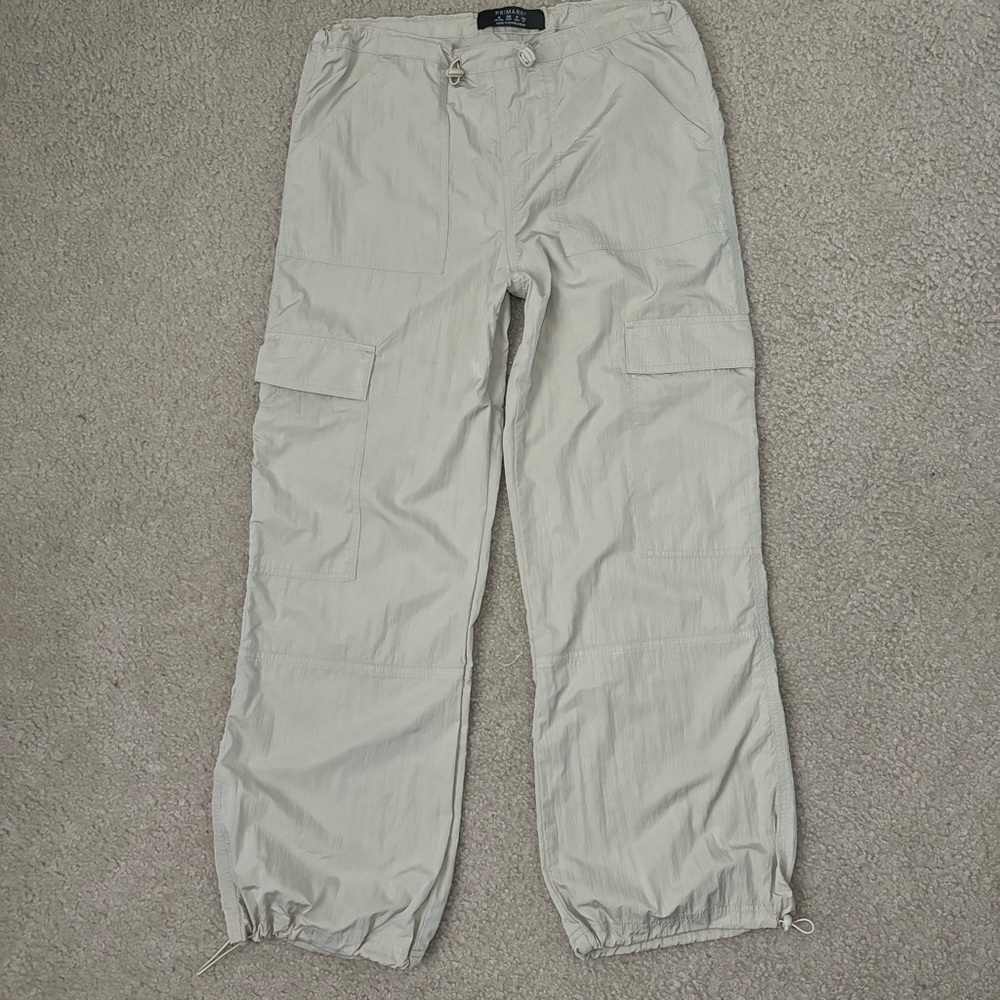 Primark Cream Drawstring Cargo Pants